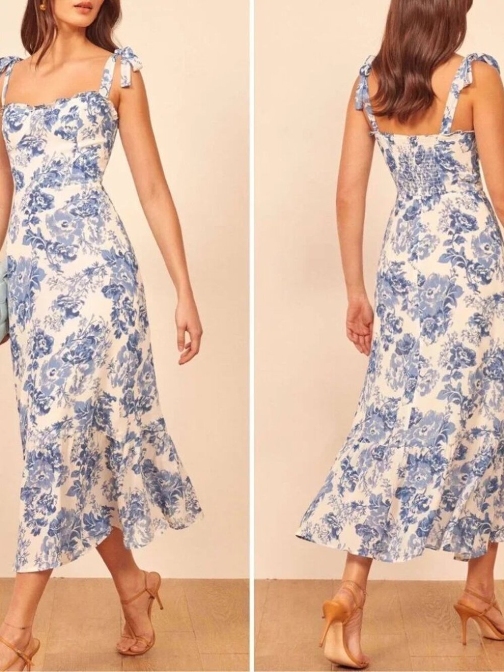 ~~NWT~~Reformation Nikita Dress in Olympia Blue Floral Toile - Picture 2 of 11